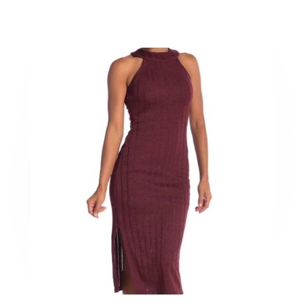 NRS  Burgundy Knit  Midi Dress